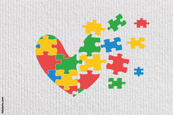 Autism Love Puzzle Graphics for Crafts and Print Projects