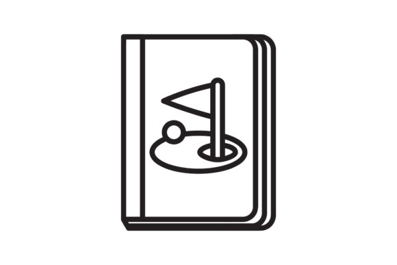 Book Icon Golf Black Line Design Vector: A Versatile Graphic for Local Business Branding