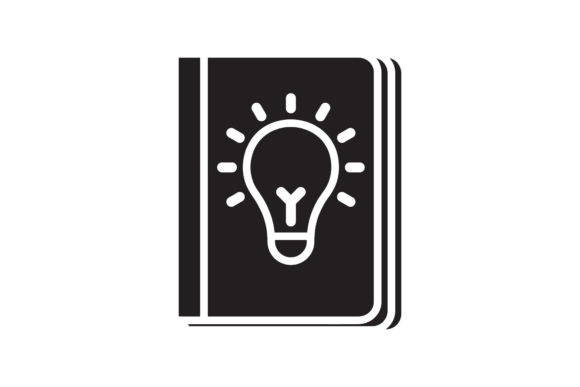 Book Icon Light Black Filled Design Art: A Versatile Graphic for Handmade Creations