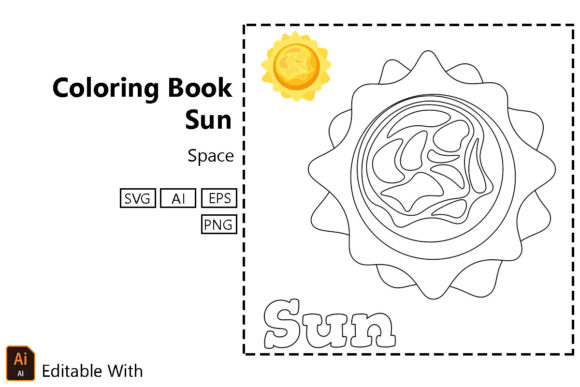 Coloring Book for Kids - Sun: A Versatile Graphic Design Asset for Creative Projects