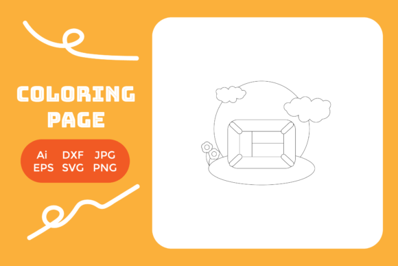 Coloring Page - House Frame Square Sun: A Versatile Graphic Design Asset