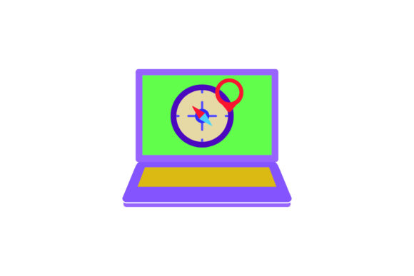 Cute Icon Laptop Compass – A Versatile Graphic Design Freebie for Creative Projects