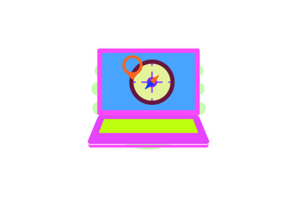 Cute Icon Laptop Compass Brown – A Versatile Freebie for Creative Projects