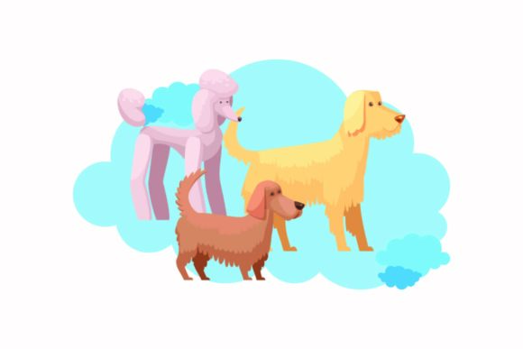 Dog Vector Cloud Background Review for Real Embroidery Projects