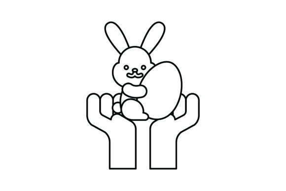 Easter Cute Icon Bunny Coloring Pages: A Versatile Graphic Design Asset for Handmade Creations