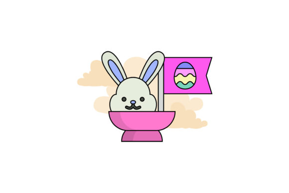 Easter Cute Icon Rabbit Color Outline: A Versatile Graphic Design Freebie for Sellers