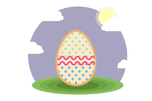 Easter Egg Style Decoration Jagged: A Playful Graphic Asset for Local Business Branding