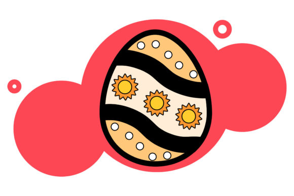 Easter Icon Creative Art Egg Sun Design: A Versatile Graphic for Handmade Projects