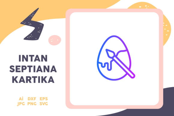 Easter Icon Egg Painting Line Gradient – A Graphics Freebie for Springtime Branding