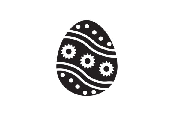Easter Icon Egg Sun Design Black Filled: A Graphics Freebie for Seasonal Branding