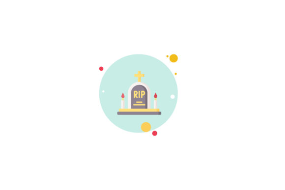 Easter Icon Tombstone Simple Circle Blue for Editorial and Web Design