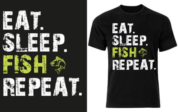 Eat Sleep Fish Repeat: A Versatile Graphic Design Asset for Handmade Businesses