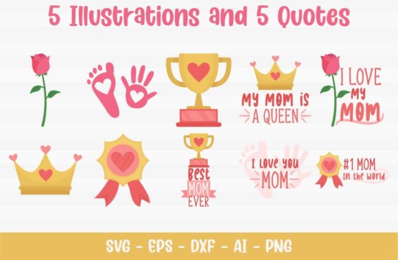 Heart Mother’s Day Pack: A Graphic Design Asset for Crafts and Printables
