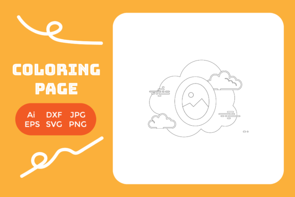 House Frame Oval Cloud Coloring Page as a Design Asset for Creative Projects