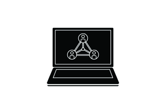 Laptop Flat Icon Network Black Filled: A Must-Have Graphic Design Freebie for Modern Branding