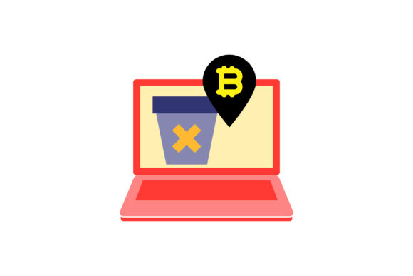 Laptop Icon Bitcoin Trash: A Modern Graphic Freebie for Local Business Branding
