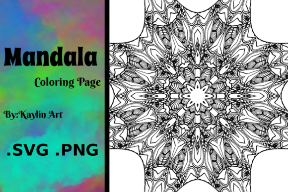 Mandala Adult Coloring Page Flower B W: A Versatile Graphic for Small Business Branding