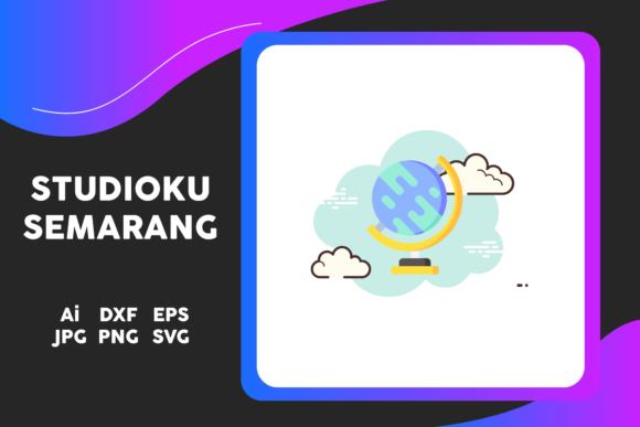 School Icon Globe Cloud White Sky Blue: A Versatile Graphic Design Freebie