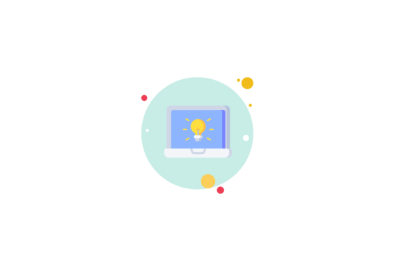 School Icon Good Idea Circle Blue – A Versatile Graphic Design Asset for Crafters