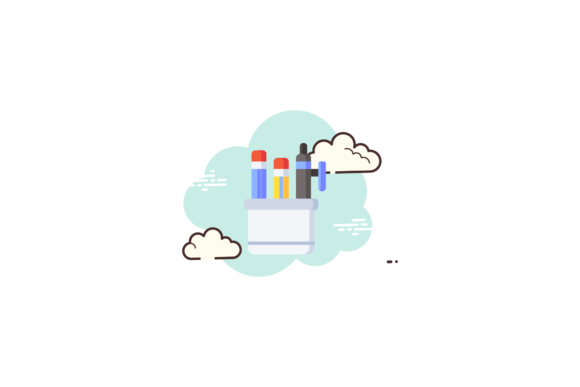 School Icon Stationary Pen Cloud White: A Graphic Design Asset for Small Business Branding