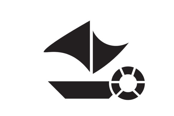 Travel Icon Buoy Boat Black Filled Art – A Freebie for Strong Brand Graphics