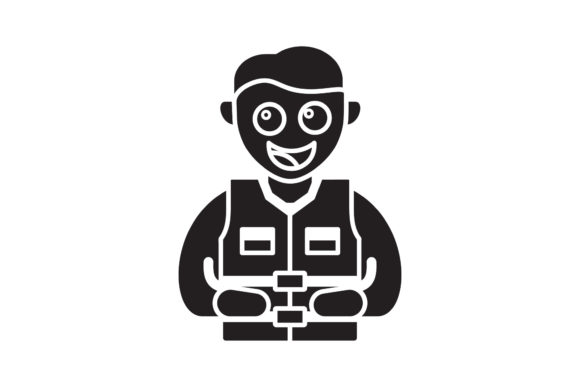 Travel Icon Life Jacket Black Filled Art: A Versatile Design Freebie for Creative Projects