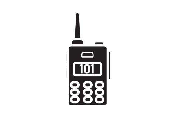 Travel Icon Walkie Talkie Black Filled: A Graphic Design Asset for Content Creators